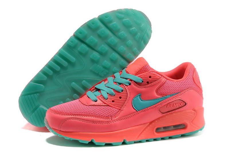 Nike Air Max 90 Mens Et Femmes Arc Chaussures Rose Bleu